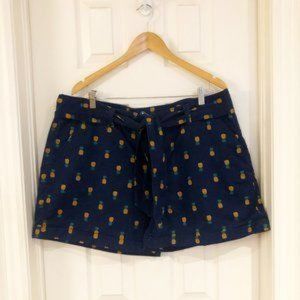 💖💖 J. Crew Belted Navy Shorts With Mini Pineapples Size 20